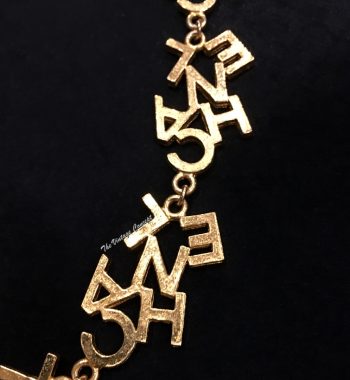 Chanel Gold Tone Letter Logo Choker Necklace 70-80's (SOLD) - The Vintage Concept