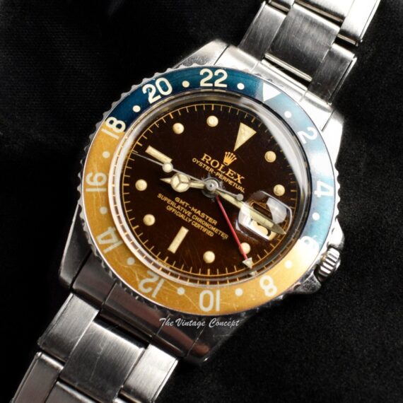 Rolex GMT-Master PCG Chapter Ring Tropical Gilt Dial 1675 (SOLD) - The Vintage Concept