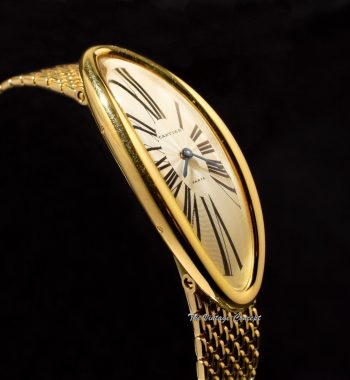 Cartier 18K Yellow Gold Baignoire Allongée "Maxi Oval" w/ Original 18K YG Bracelet (SOLD) - The Vintage Concept