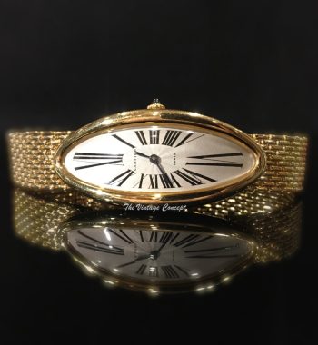Cartier 18K Yellow Gold Baignoire Allongée "Maxi Oval" w/ Original 18K YG Bracelet (SOLD) - The Vintage Concept