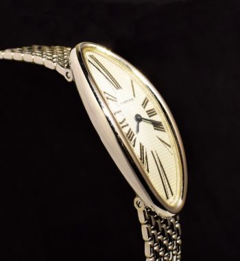 Cartier 18K White Gold Baignoire Allongée “Maxi Oval” 2514 w/ Original 18K WG Bracelet (SOLD) - The Vintage Concept