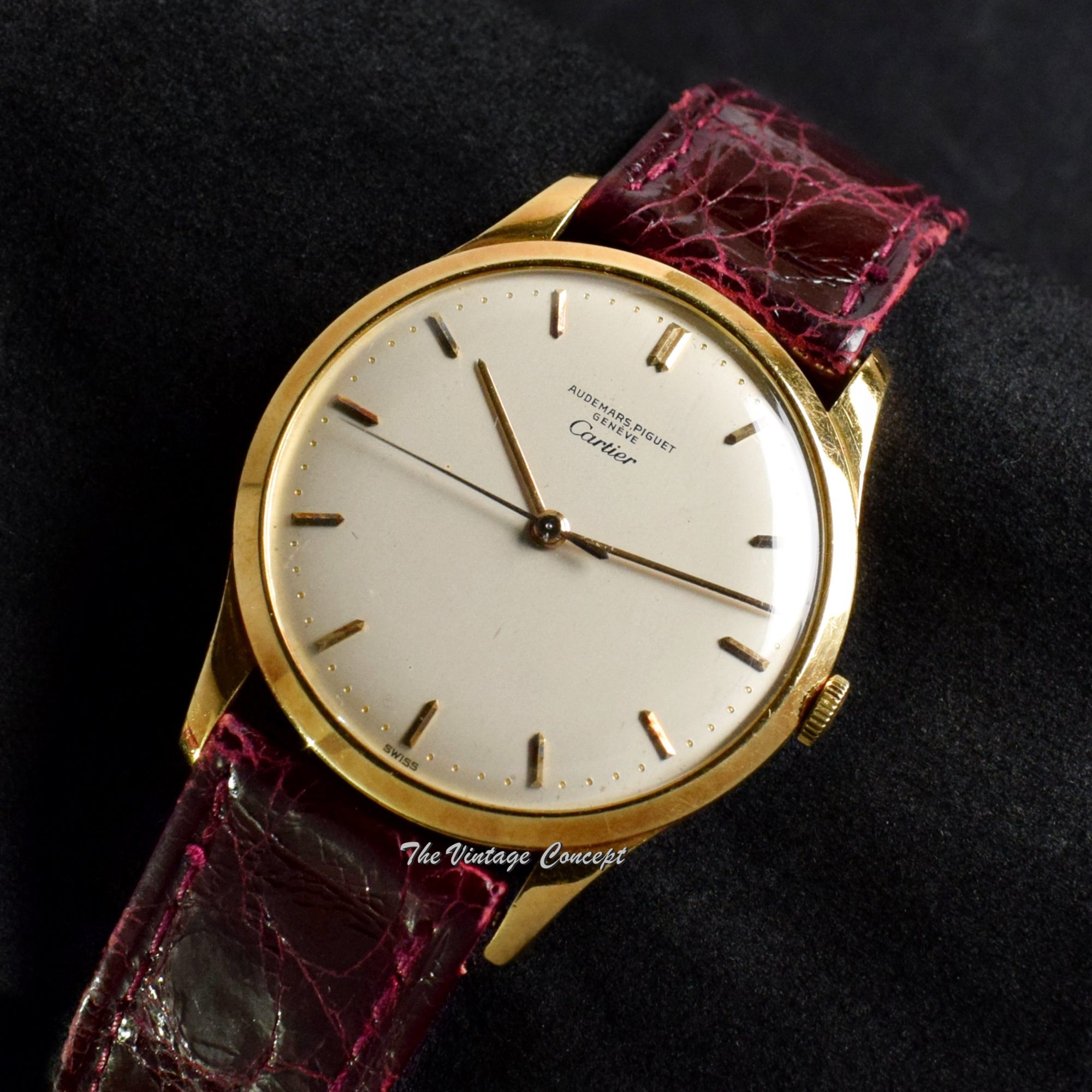Vintage 18K YG AP Audemars Piguet Double Name Cartier Dress Watch - The Vintage Concept