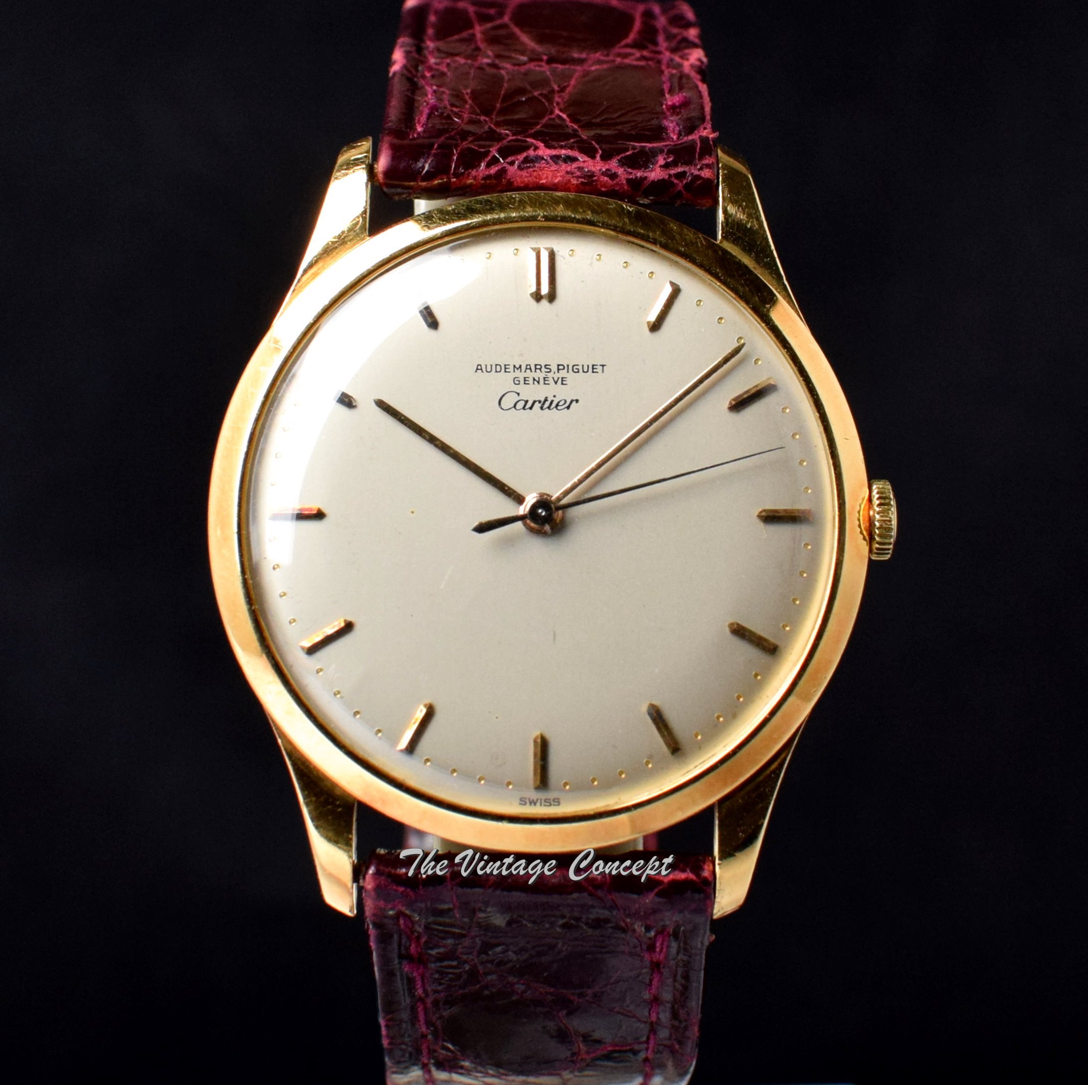 Vintage 18K YG AP Audemars Piguet Double Name Cartier Dress Watch (SOLD ...