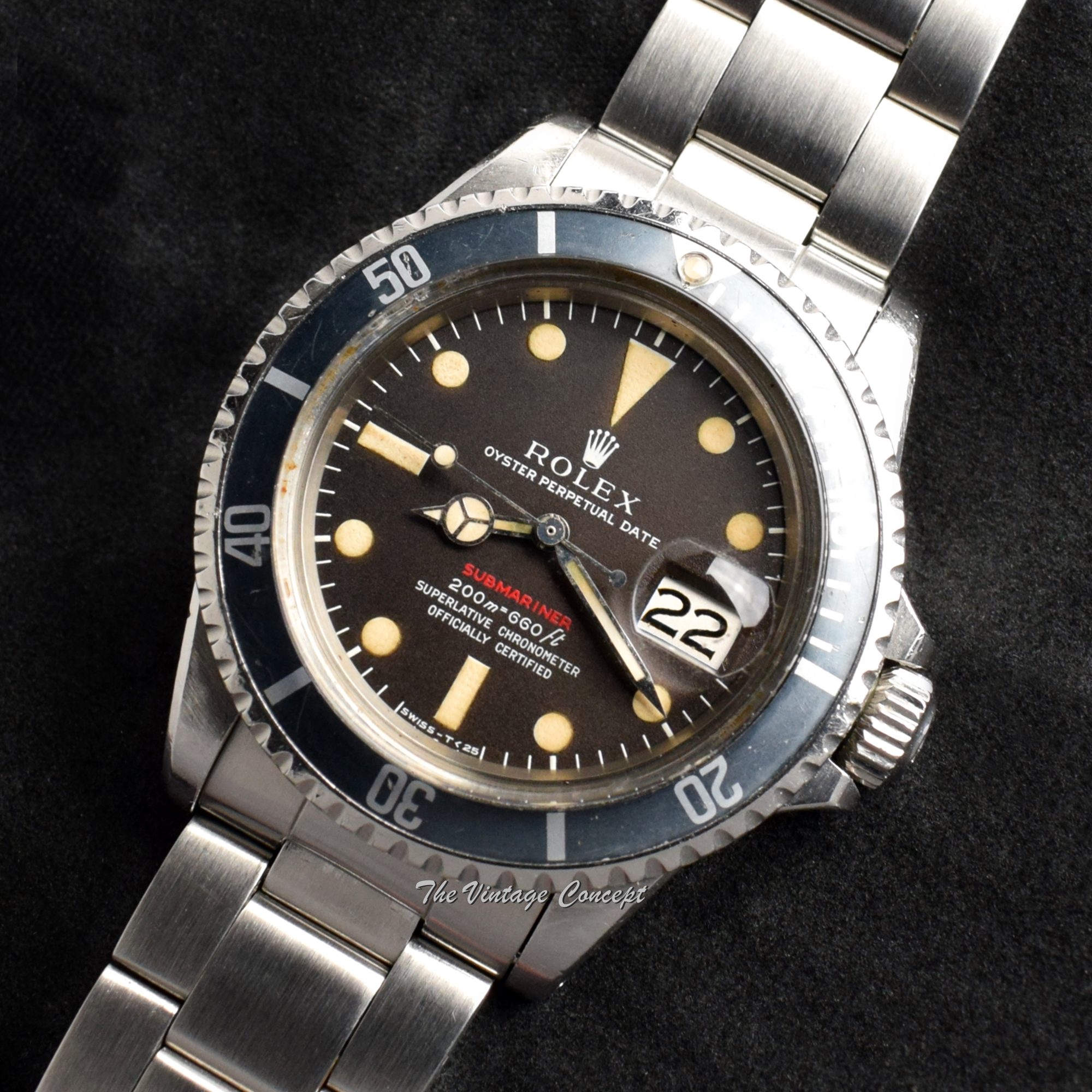 Rolex Submariner Single Red MK III Tropical Dial 1680 (SOLD) - The Vintage Concept