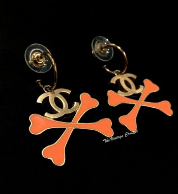 Chanel Cross Bone Logo Earrings 03P (SOLD) - The Vintage Concept