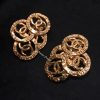 Chanel Gold Tone Large 4 Logos Mix Clip Earrings from 1990’s (SOLD)