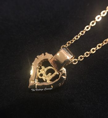 Dior Gold Tone "Dior" Heart Shape w/ Rhinestones necklace (SOLD) - The Vintage Concept