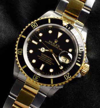 Rolex Submariner Two-Tones Black Dial 16613 (SOLD) - The Vintage Concept