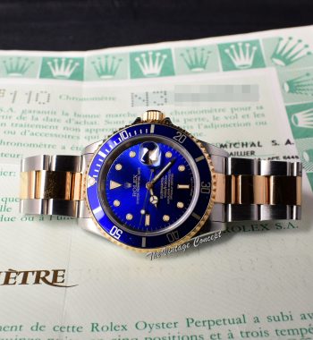 Rolex Submariner Two-Tones Blue Purple Dial 16613 w/ Original Paper (SOLD) - The Vintage Concept