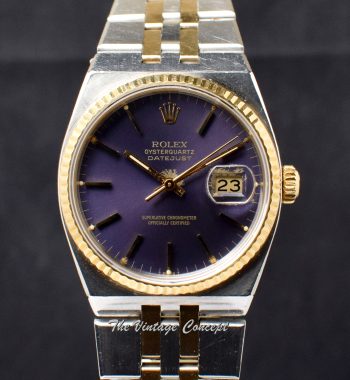 Rolex Datejust Two-Tones Quartz Grey Purple Dial 17013 (SOLD) - The Vintage Concept
