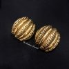 Chanel Gold Tone Pumpkin Shape Clip Earrings from 80’s  (SOLD)