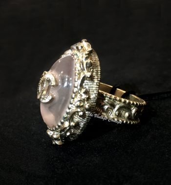 Chanel Classic Logo Sakura Agate Ring 13C (SOLD) - The Vintage Concept