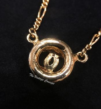 Chanel Gold Tone Small Pendant Chanel Logo Necklace 1983 (SOLD) - The Vintage Concept