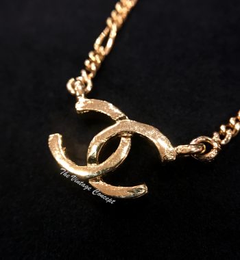 Chanel Gold Tone Small Logo Necklace 1982 (SOLD) - The Vintage Concept
