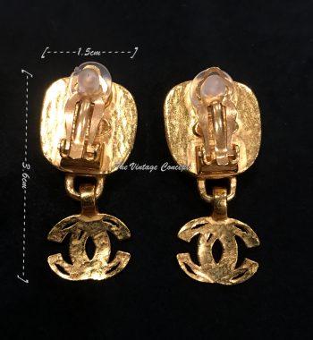 Chanel Gold Tone Brown Stone Clip Earrings 97A ( SOLD ) - The Vintage Concept