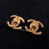 Chanel Gold Tone Big Size Turn Lock Clip Earring 97P (SOLD)