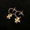 Chanel Gold Tone Clover Dangle Piece Earrings 03P  (SOLD)