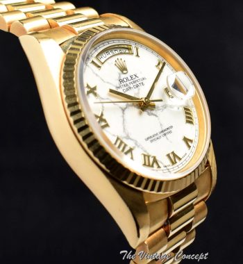 Rolex Day-Date 18K YG Marble Dial 18238 (SOLD) - The Vintage Concept