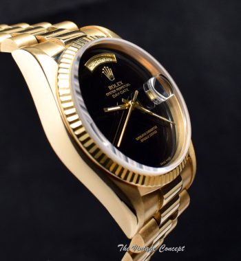 Rolex Day-Date 18K YG Onyx Dial 18038 (SOLD) - The Vintage Concept