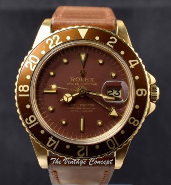 Rolex GMT-Master 18K YG Brown Nipple Dial 1675 (SOLD) - The Vintage Concept
