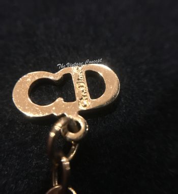 Dior Gold Tone "CD" logo Pendant Necklace - The Vintage Concept