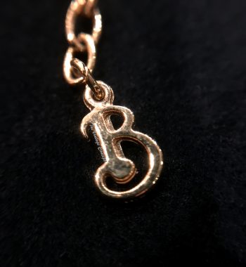 Burberrys Gold Tone Logo Rhinestones Necklace from 90's - The Vintage Concept