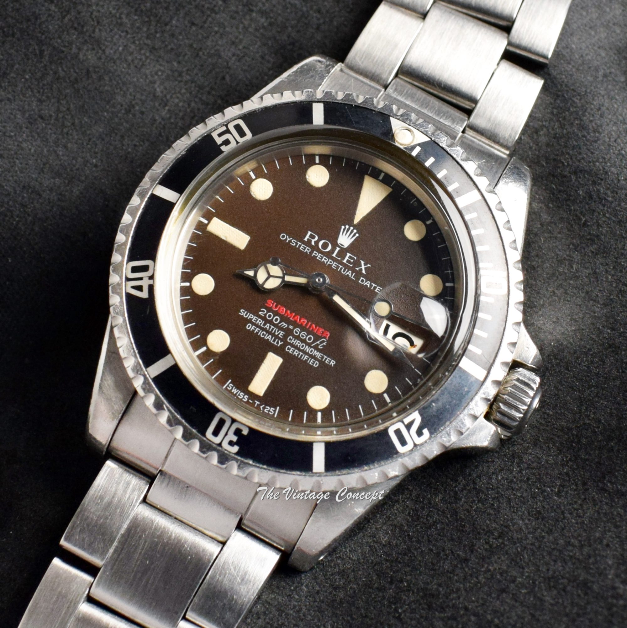 Rolex Submariner Single Red MK II Tropical Dial 1680 - The Vintage Concept