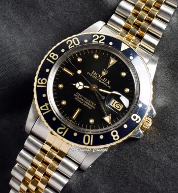 Rolex GMT-Master Two-Tones Black Nipple Dial 16753 (SOLD) - The Vintage Concept