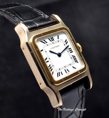 Rare Cartier Santos Dumont Two-Tone 18K WG & YG Paris Dial 78225 Manual Wind Watch - The Vintage Concept