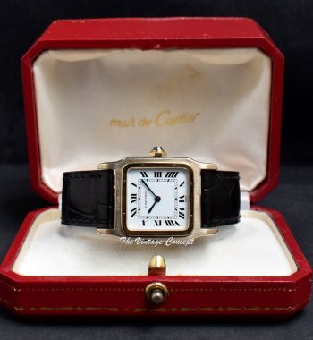Rare Cartier Santos Dumont Two-Tone 18K WG & YG Paris Dial 78225 Manual Wind Watch - The Vintage Concept