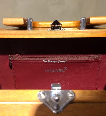 Vintage Chanel Brown Wooden Trunk Cruise Handbag Limited to 100 VIP Clients from 1994 (SOLD) - The Vintage Concept