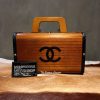 Vintage Chanel Brown Wooden Trunk Cruise Handbag Limited to 100 VIP Clients from 1994 (SOLD)