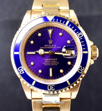 Rolex Submariner 18K Yellow Gold Purple Nipple Dial 1680 (SOLD) - The Vintage Concept
