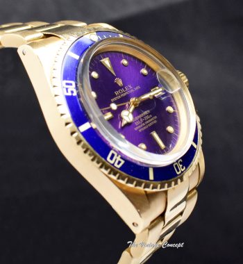 Rolex Submariner 18K Yellow Gold Purple Nipple Dial 1680 (SOLD) - The Vintage Concept