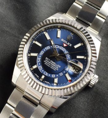 95% NEW Pre-Owned Rolex Sky-Dweller Steel White Gold Blue Dial 326934 (Full Set) (SOLD)