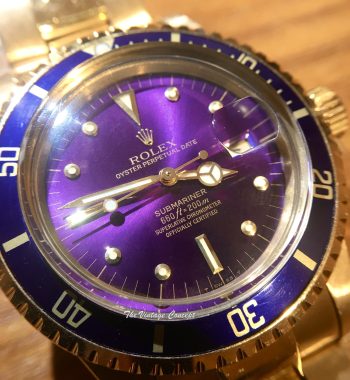 Rolex Submariner 18K Yellow Gold Purple Nipple Dial 1680 - The Vintage Concept