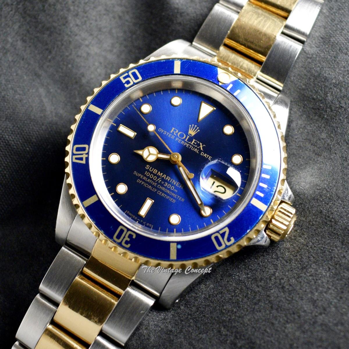 Rolex Submariner Two-Tone Steel Yellow Gold Blue Dial 16613 (SOLD)