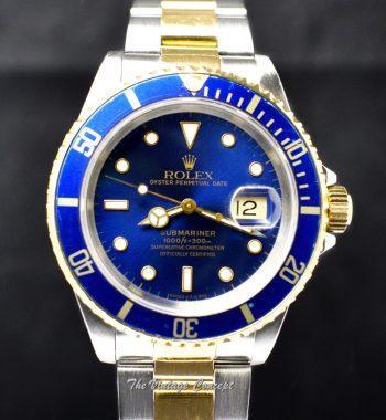 Rolex Submariner Two-Tone Steel Yellow Gold Blue Dial 16613 - The Vintage Concept
