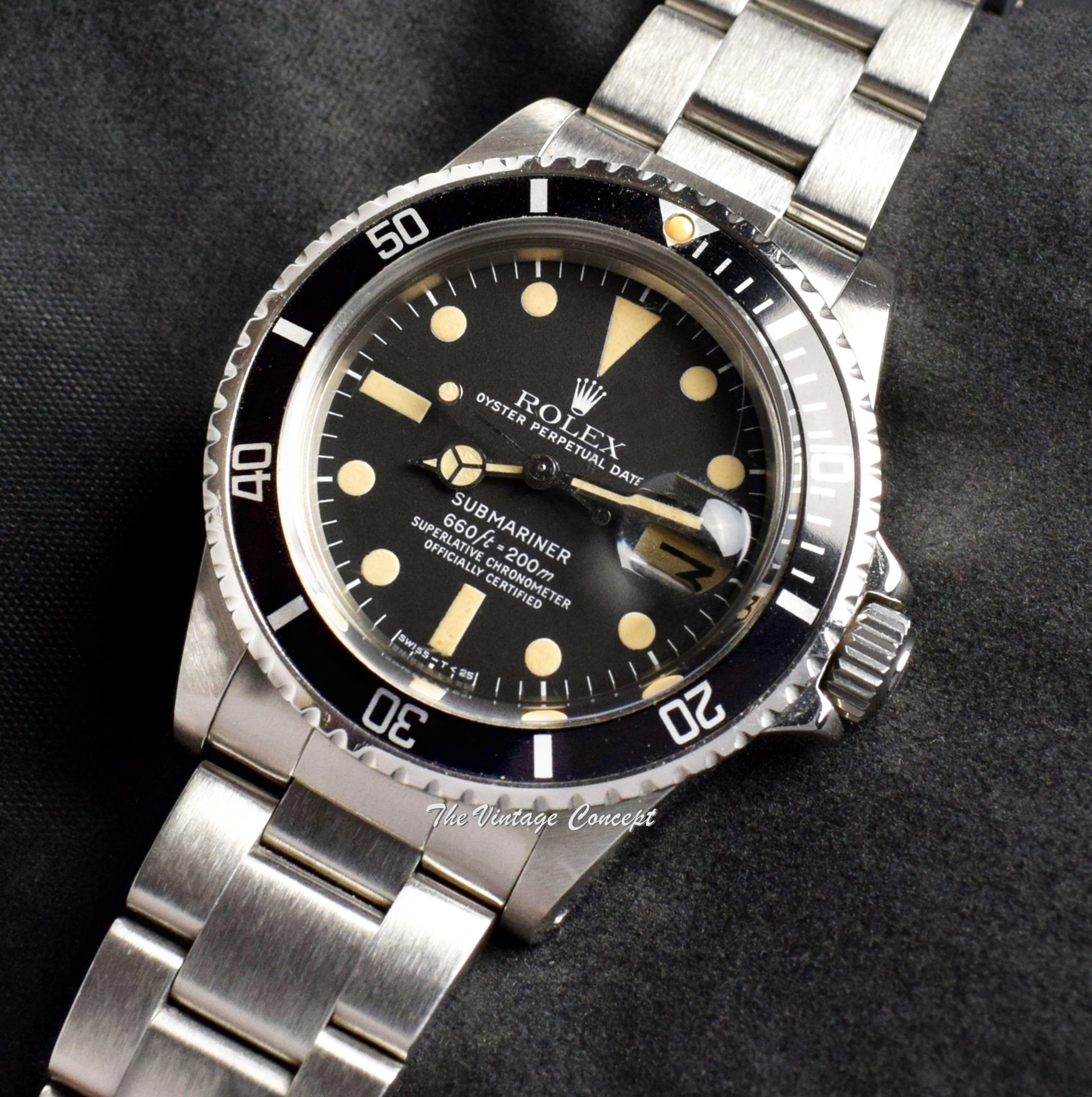 Rolex Submariner Matte Dial 1680 w Rolex Service Card SOLD