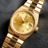 Rolex Day-Date 18K YG Oysterquartz Gold Dial w/ Diamond Indexes 19018N (SOLD)