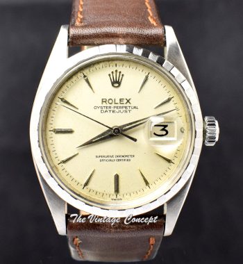Rolex Datejust Silver Creamy Dial 6605 (SOLD) - The Vintage Concept