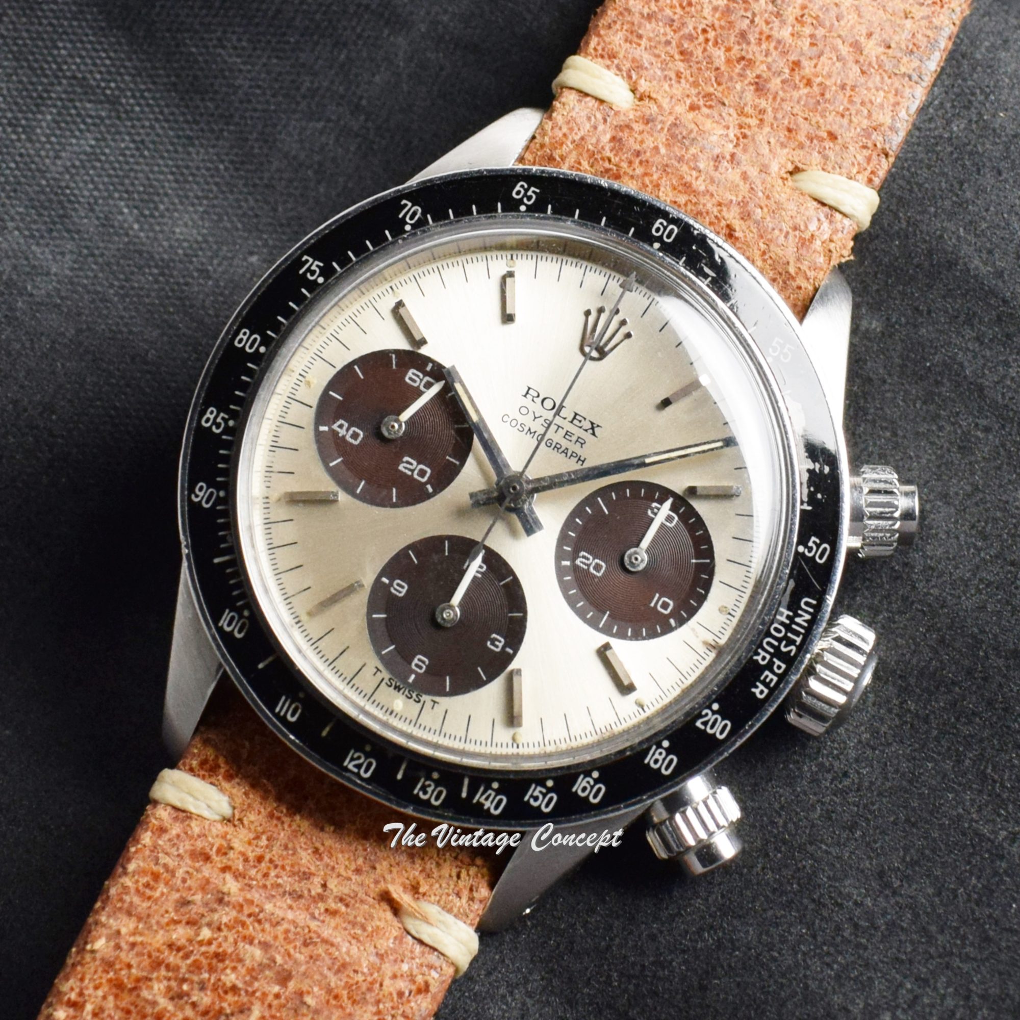 Rolex Daytona Silver Dial "Big Eyes" Tropical Sub Registers 6263 (SOLD) - The Vintage Concept