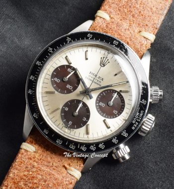 Rolex Daytona Silver Dial "Big Eyes" Tropical Sub Registers 6263 (SOLD) - The Vintage Concept