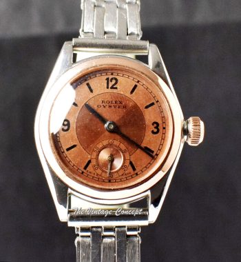 Rolex Oyster Two-Tone Sub Second Dial Manual Wind from 1930's (SOLD) - The Vintage Concept