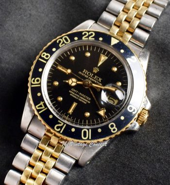 Rolex GMT-Master Two-Tones Black Nipple Dial 1675 (SOLD) - The Vintage Concept
