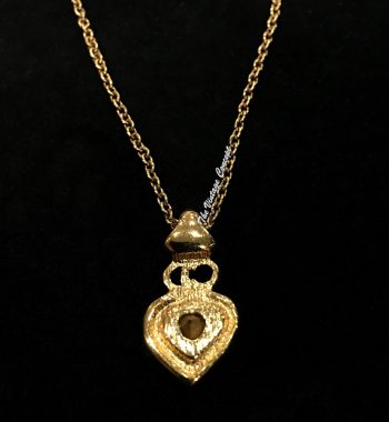 Dior Gold Tone CD Logo w/ Heart Rhinestone Short Necklace (SOLD) - The Vintage Concept