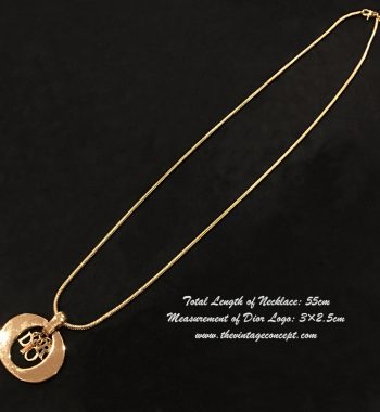 Dior Gold Tone Large O Dangle Logo Short Necklace (SOLD) - The Vintage Concept