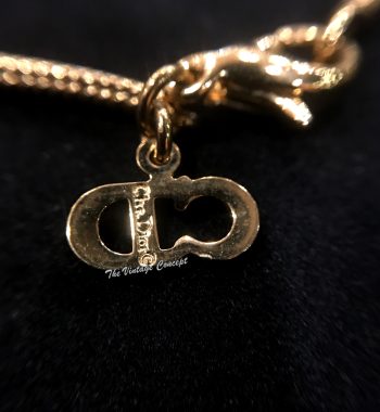 Dior Gold Tone Large O Dangle Logo Short Necklace (SOLD) - The Vintage Concept
