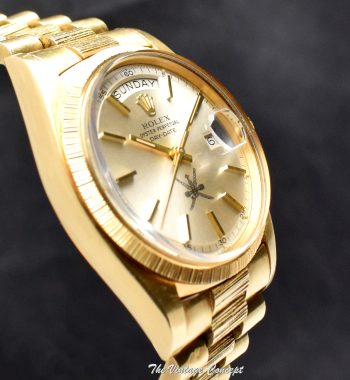 Rolex Day-Date 18K YG Bark Finish Silver Dial Omani 1807 (SOLD) - The Vintage Concept