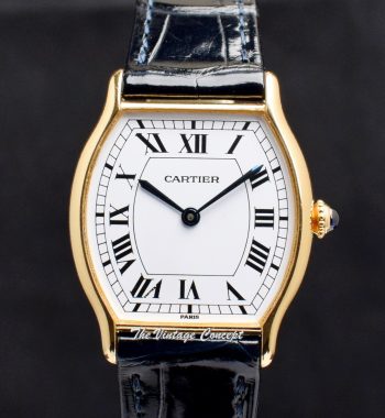 Cartier Tortue 18K Yellow Gold Manual Wind Paris Dial 60035 (SOLD) - The Vintage Concept